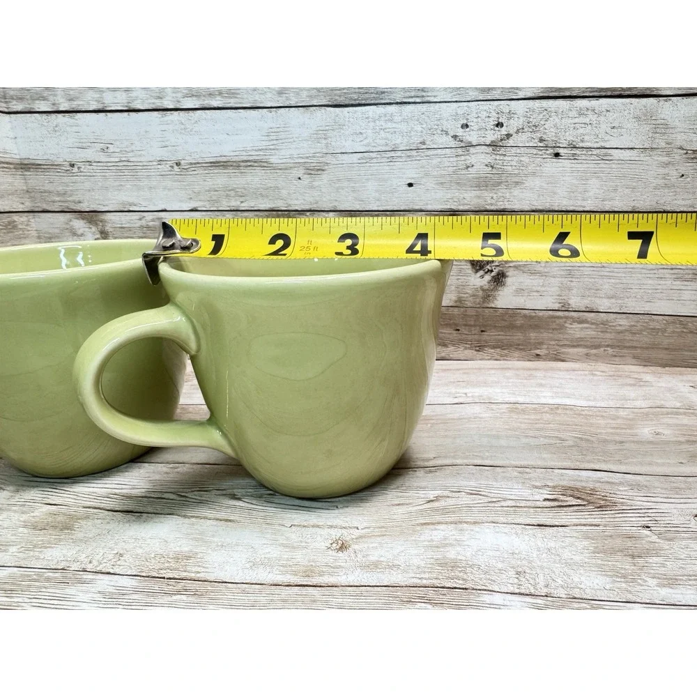 Crate & Barrel Sage Green Mugs Set of 2 – Designed by Barbara Eigen VTG Portugal